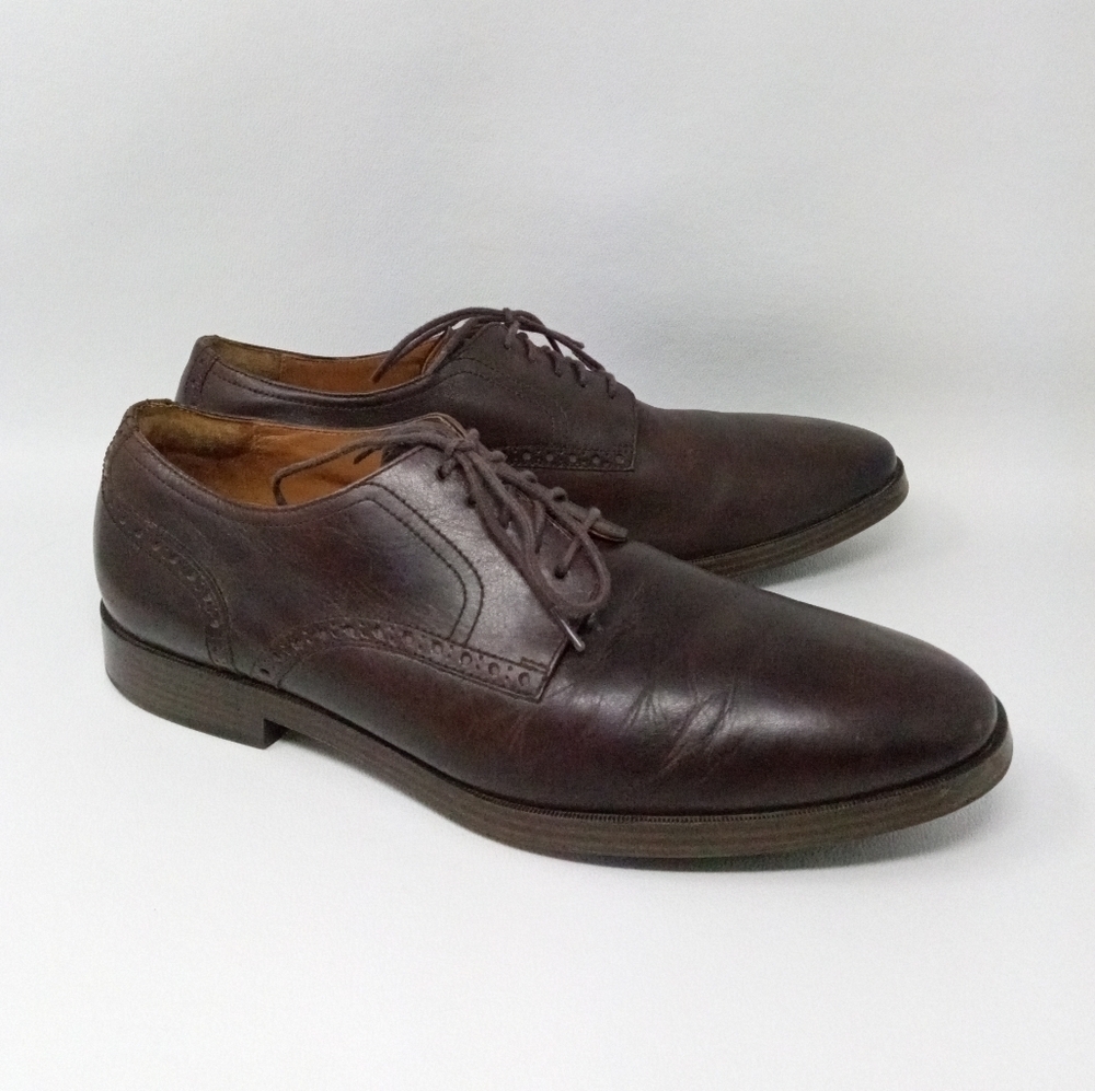 COLE HAAN Grand OS Dark Brown Leather Lace Up Oxford Shoes Sz 10.5M